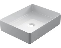 Keramische rechthoekige opbouw waskom Square 47x37cm wit