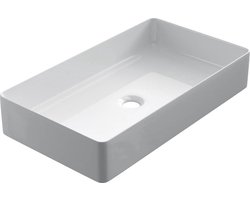 Keramische rechthoekige opbouw waskom Square 60x34cm wit