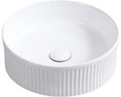 Keramische ronde opbouw waskom Corinto Ø37,5cm wit