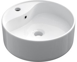 Keramische ronde opbouw waskom Rondo ø40cm wit