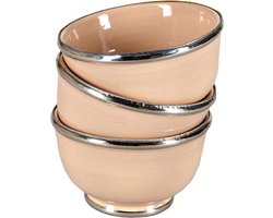 Keramische schalen set - Oosterse schotels - Fingerfood serveren - 100% handgemaakt - 3 stuks 11 cm - Bruin