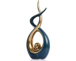 Keramische sculptuur - Tafeldecoratie beeld - Woonkamer aankleden - Moderne art deco stijl - Niet gespecificeerd - Groen goud