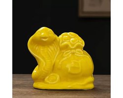Keramische Slang Sculptuur - Dierenbeeldje Decoratie - Huis en Kantoor - Handgemaakt Delicaat Oppervlak