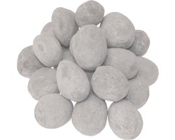 Keramische stenen set - Decoratie stenen - Haard decoreren - Hittebestendig materiaal - 24-delig - Grijs