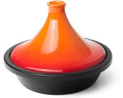 Keramische Tajine - Stoofpot Kookpot - Maaltijden Bereiden - Vochtige en Verse Ingrediënten - 20 cm - Oranje
