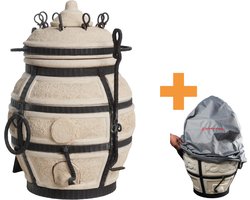 Keramische tandoor Don Sarmat - Multifunctionele Houtoven BBQ - Voor de Fijnproever! *** Met stof- en waterdichte beschermhoes