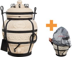 Keramische tandoor Hunter - Multifunctionele Houtoven BBQ - Voor de Fijnproever! *** Met stof- en waterdichte beschermhoes