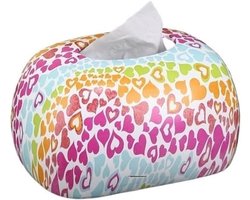 Keramische Tissue Box - Servethouder Decoratief - Woonkamer Decoratie - Handgemaakt Liefdespatroon - Standaard Maat - Multicolor