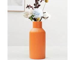 Keramische vaas - kleine vaas voor decoratie, eettafel, boekenkast, decoratie, eenvoudige moderne Boheemse stijl (Oranje) Docoratie - Woonkamer - Slaapkamer - 20.5cm