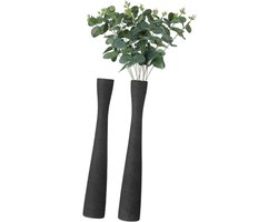 Keramische Vloervazen - Hoge Vazen Decoratief - Bloemstukken Maken - Smalle Hals Ondersteuning - 40.50 cm Hoog - Zwart