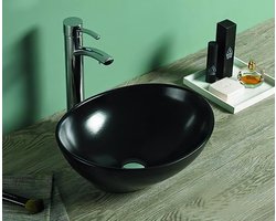Keramische waskom mat zwart