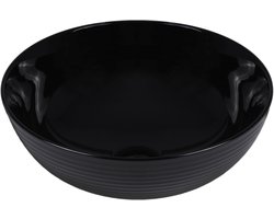 Keramische waskom rond zwart 38,5x38,5x14 cm opbouw Cleo