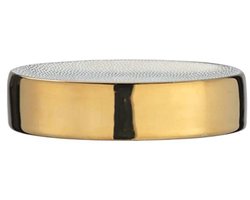 Keramische Zeepbakje in Goud en Wit - 12 x 3 x 8 cm