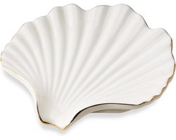 Keramische zeephouder schelpvorm, zeepbakje voor badkamer, douche, keuken en wastafel, zeeptray, zeep blijft droog, eenvoudig schoon te maken