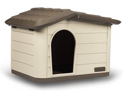 KERBL Buitenhuis voor katten - 60 x 51 x 41 cm - Mocca en bruin - Kunststof
