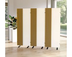Kerkmann - Roomdivider Oxford - wit met eiken - geluiddempend kamerscherm