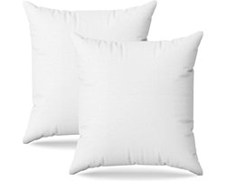 Kern van het kussen - Hypoallergeen en anti-huisstofmijt - Extra vulling - Voor banken en bedden - Hoes van katoen en polyester - Wasbare binnenvulling - Decoratief kussen voor woonkamer en slaapkamer - Wit - 45x45cm - Set van 2