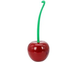 Kersen-vormige toiletborstel — Schattige toiletborstelset met houder — Uniek fruit- en groentethema — Badkamerdecoratie & leuke badkameraccessoires
