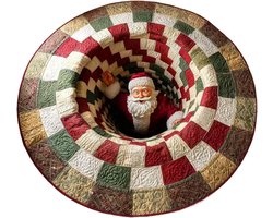 Kerst 3D Vloerkleed - Ronde Zwaar Belastbare Antislip Decoratieve Deurmatten - Illusie Vloermat - D: 80cm - voor Ingang Tuin Vloer Patio Huis Buiten Slaapkamer Woonkamer Keuken Binnen - kleurn