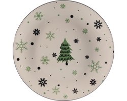 Kerst Borden Porselein Kerstboom - Kerstservies - 26CM - 6 stuks