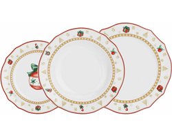 Kerst Bords Set - Feestelijk Servies - Gezellig Diner - Traditioneel Design - Multicolor