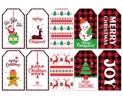Kerst cadeaulabels - naamlabels - labels karton - kerstcadeau - kerstkado - ho ho ho - 20 stuks incl. touw