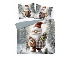 Kerst Dekbedovertrek 220x200cm Katoen 2 Kussenslopen 70x80cm Christmas Xmas Kabouter Reindier