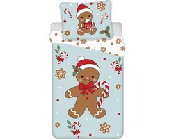 Kerst Dekbedovertrek - Gingerbread Man - Eenpersoons - 140 x 200 cm + 70 x 90 cm - Katoen