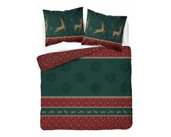 Kerst Dekbedovertrek Katoen 140x200 cm Gingerbread Winter Xmas Christmas Kerstboom