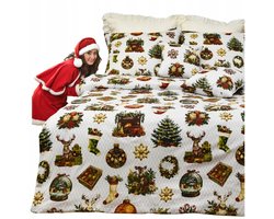 Kerst Dekbedovertrek Set 160x200cm Katoen met Kussenslopen 70x80cm