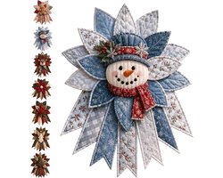 Kerst Deurhanger - Kerst Deurdecoratie Pakket - Quiltte Stervormige Krans - Kerstkrans - Kerst Ornament - Cadeau - Geschikt voor Deur en Muur Decoratie - 18×14×4cm