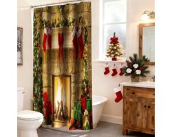 Kerst Douchegordijn - Badkamer Decoratie - Douche Afscherming - Waterdichte Polyester - 180x180 cm - Multicolor