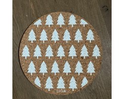 Kerst Eco Friendly Placemats - Onderzetter voor pot of pan diameter 25 cm Kerstboom -