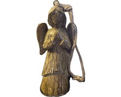 Kerst Engel - NATURAL look - Staand - Ornament met jute hanger - Kerstengel - Kerstmis - Winter - Angels - Angel - Hout - Woon - Woonaccessoire - Interieur - Sfeer - Luxe - Decoratie - Deco - Decoratief - Engelbewaarder - Kerststal - Stal - Christmas