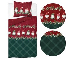 Kerst Flanel Dekbedovertrek 140x200cm 2-delig - Warme Sfeer