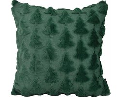 Kerst Furry XMAS Tree Groen Kussenhoes | 45 x 45 cm | Polyester