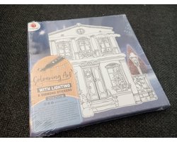 Kerst Knutselset - Coloring Art - Maak je eigen Kerstschilderijtje | Diamond Stickers - LED-Verlichting - Kerstdecoratie