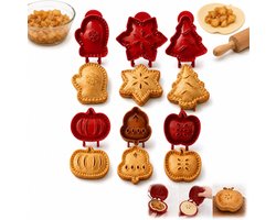 Kerst Koekjes Uitstekers - 6 Vormpjes voor Koekjes - Kerstkoekjesvormpjes Set - Uitsteekvorm - Uitsteekvormpjes - Kerst Bakvorm - Koekjes Vormen - Uitsteekvormen Kerst - Kerst Koekjes - Kerstmis - Voor Bakken met Kinderen - Rood