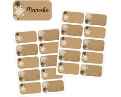 Kerst Labels - 20 Label Stickers om op te Schrijven - Cadeaulabels Kerst - Kerst Stickers - Kerstcadeau Stickers - Kerst Naamstickers - Etiketten om op te Schrijven - Stickers voor Volwassenen - Cadeaulabels - Kerststickers - Kraft Kabel