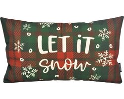 Kerst 'Let It Snow' Long Kussenhoes | Katoen / Linnen | 30 x 50 cm