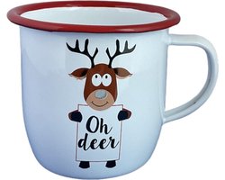 Kerst - Metalen Mok - Oh Deer - Snoep - lintje: "Speciaal voor jou" - Cadeauverpakking