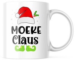 Kerst Mok met tekst: Moeke Claus | Kerst Decoratie | Kerst Versiering | Grappige Cadeaus | Koffiemok | Koffiebeker | Theemok | Theebeker