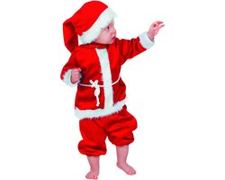Kerst & Oud & Nieuw Kostuum | Baby Kerstmannetje Fluweel Kind Kostuum | Maat 98 | Kerst | Verkleedkleding