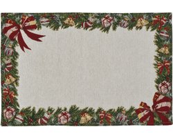 Kerst placemat - TWEE stuks Xmas frame placemat - 32 x 48 cm - katoenmix gobelin