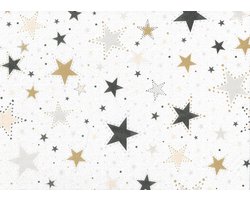 Kerst placemats airlaidpapier wit met sterren - 30 x 40 cm - set 24 stuks