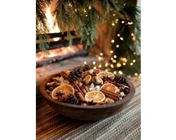 Kerst Potpourri Strooidecoratie 200gr denneappels, steranijs, kaneel, sinaasappelschijfjes - Natuurlijke kerstdecoratie - Decoratie voor winter - Decoratie voor schaal
