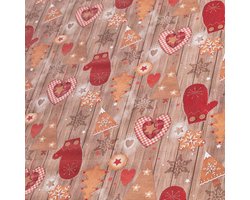 Kerst PVC Tafellaken/tafelzeil (Winter hout, kerstboom) - Tafelkleed - Tafelzeil - Kerstmis - Feestdagen - Opgerold op koker - Geen plooien - Duurzaam - 140 cm x 200 cm