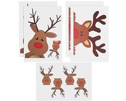 Kerst Raam Stickers Set - 10 Stuks - Herbruikbare Reindeer Decoraties voor Thuis en Auto