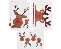 Kerst Raam Stickers Set - 10 Stuks - Herbruikbare Reindeer Decoraties voor Thuis en Auto
