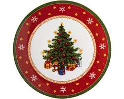 Kerst - Set van zes borden kerstboom - kerstservies - bord 22 cm